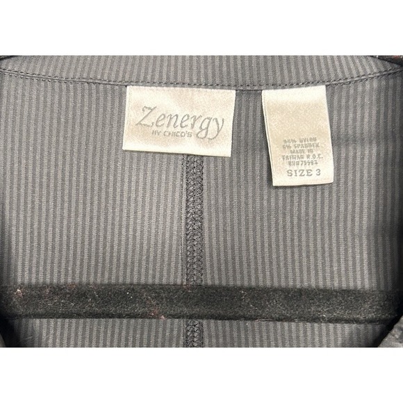 Zenergy Chico's Black Zip Jacket Athleisure Lightweight Long Sleeve Size 3 - Picture 4 of 9